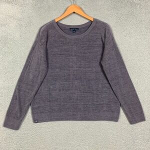 Barefoot Dreams CozyChic Sweater Women's Large Carbon Ultra Lite Relaxed Lounge